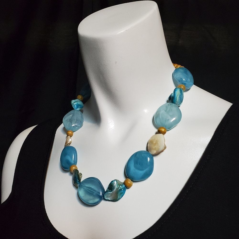 Blue & Tan Necklace